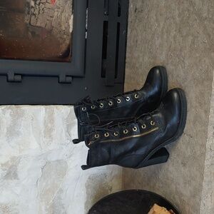Guess heeled lace up boots